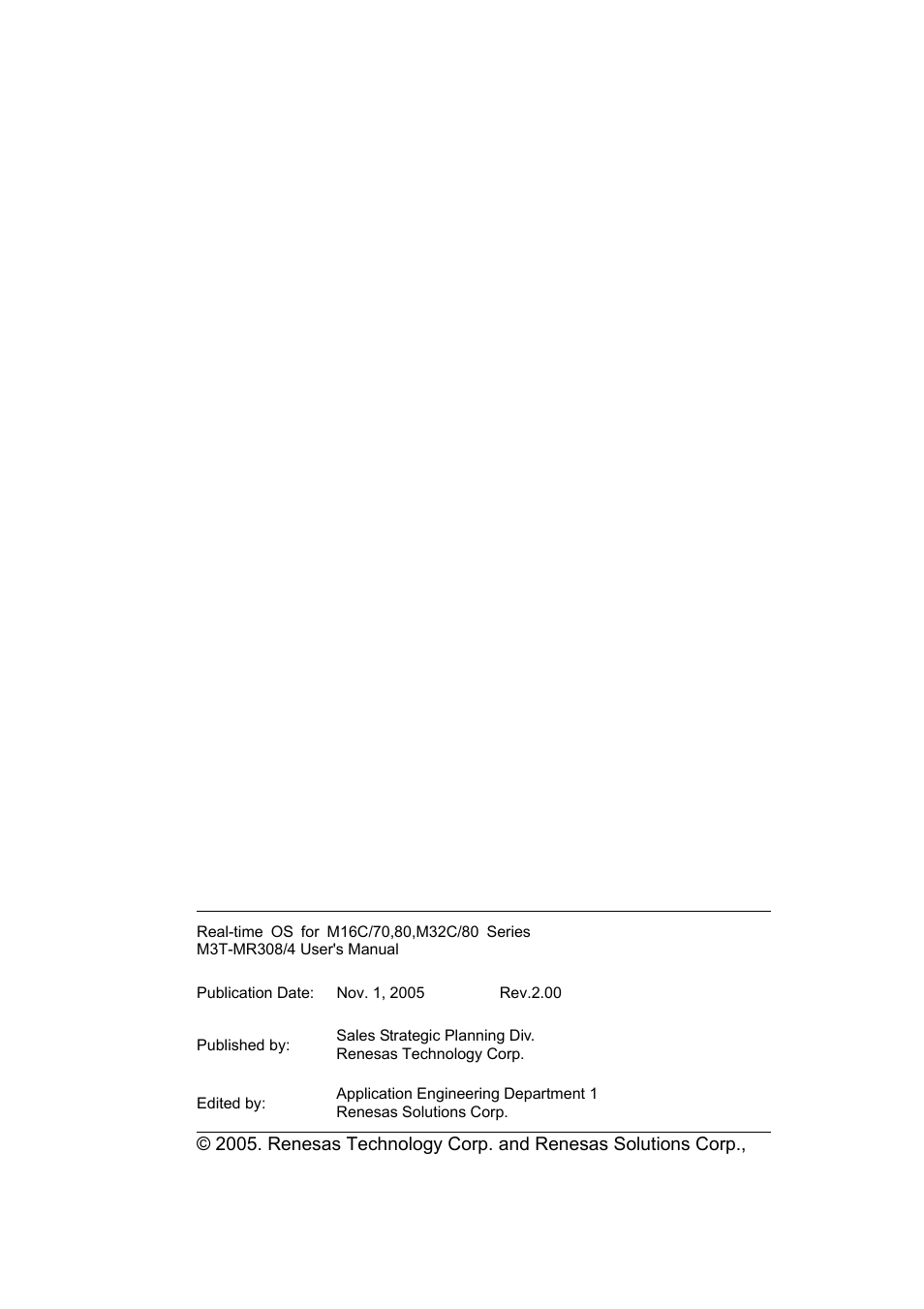 Renesas 70 User Manual | Page 161 / 162