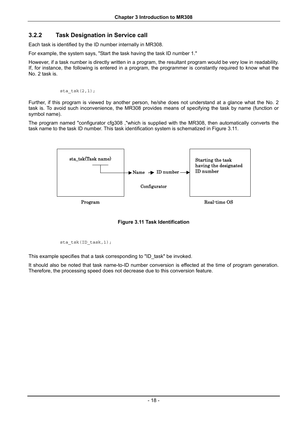 Task designation in service call, Figure 3.11 task identification | Renesas 70 User Manual | Page 28 / 162