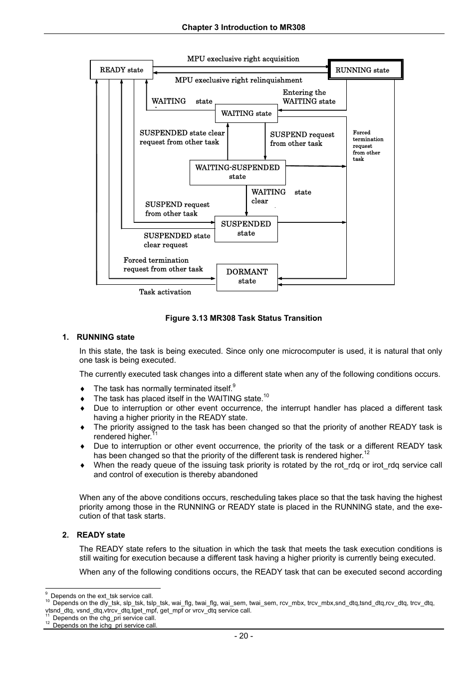Figure 3.13 mr308 task status transition | Renesas 70 User Manual | Page 30 / 162