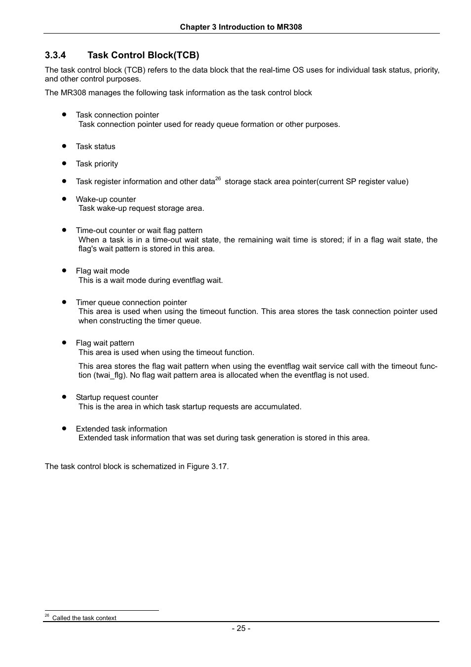 Task control block(tcb) | Renesas 70 User Manual | Page 35 / 162