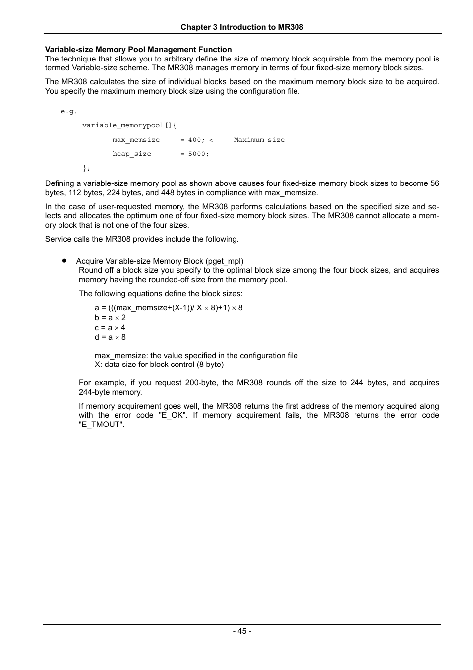 Variable-size memory pool management function | Renesas 70 User Manual | Page 55 / 162