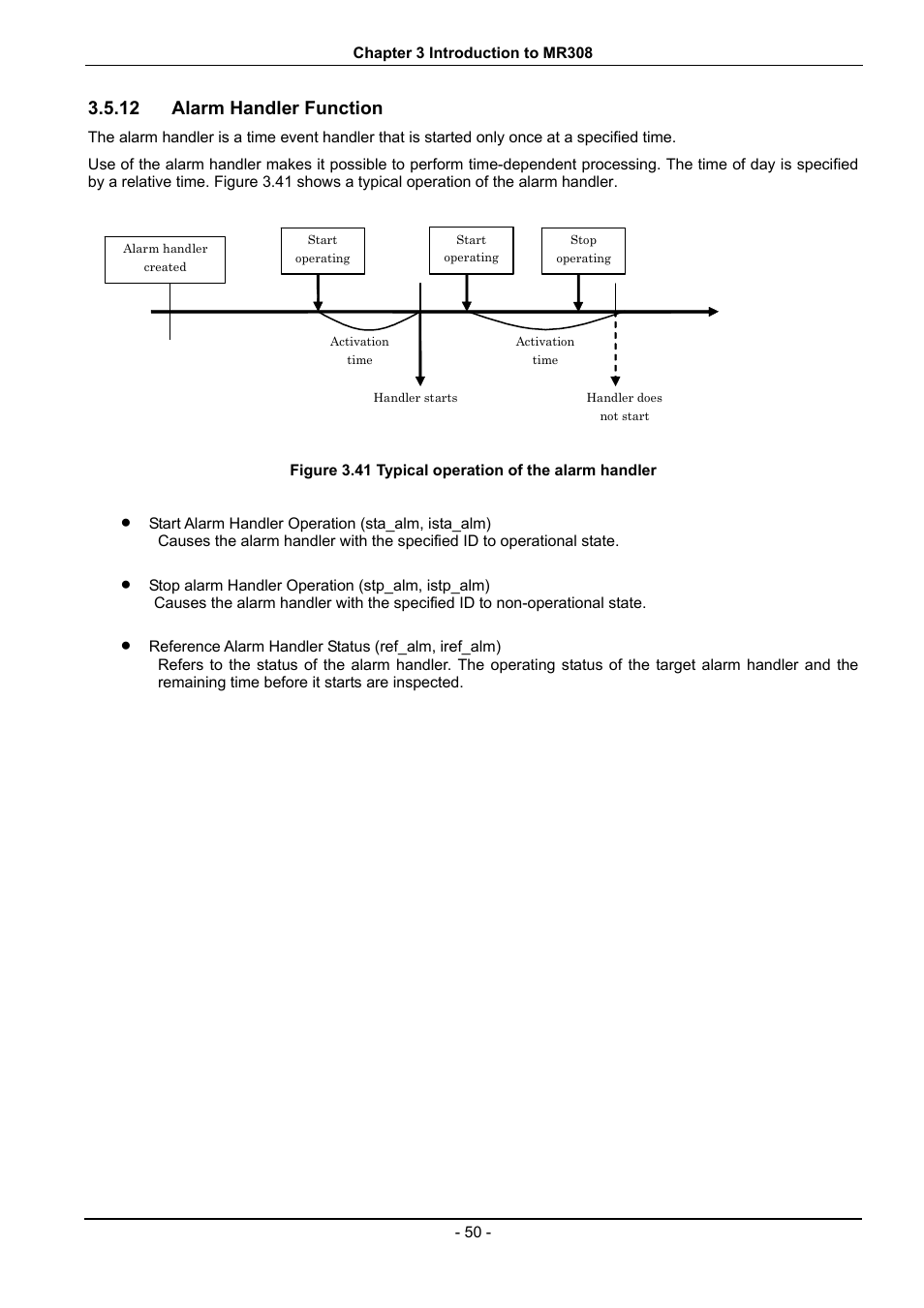 Alarm handler function, Figure 3.41 typical operation of the alarm handler, 12 alarm handler function | Renesas 70 User Manual | Page 60 / 162