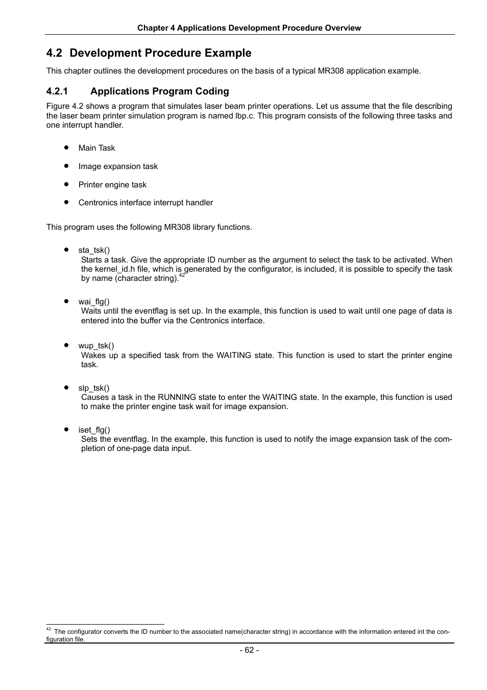 Development procedure example, Applications program coding, 2 development procedure example | Renesas 70 User Manual | Page 72 / 162