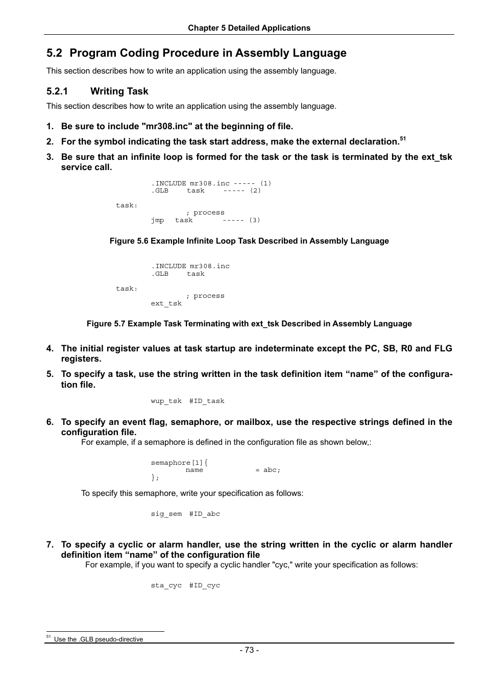 Program coding procedure in assembly language, Writing task, 2 program coding procedure in assembly language | 1 writing task | Renesas 70 User Manual | Page 83 / 162