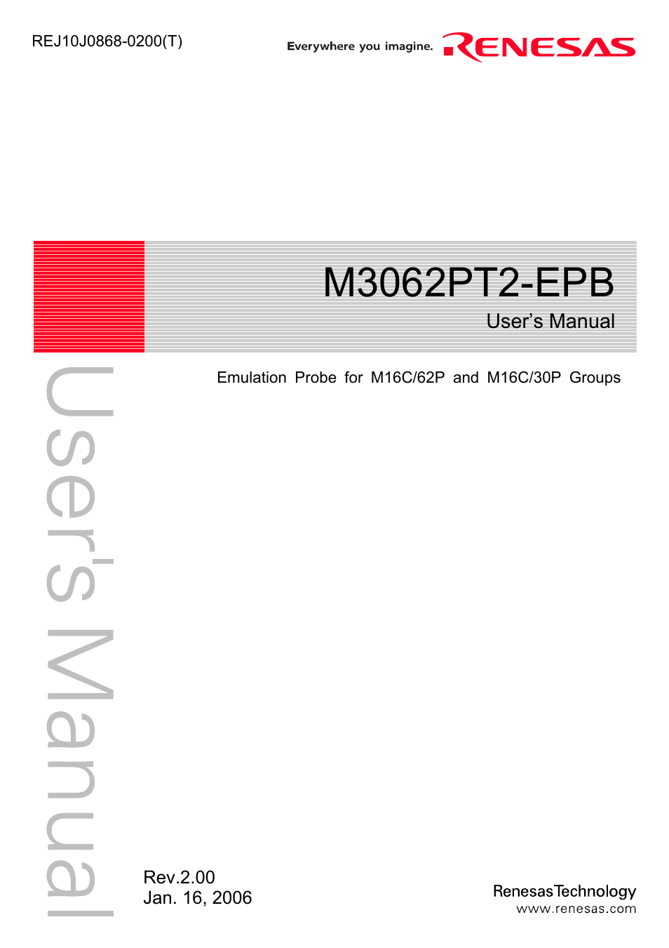 Renesas M3062PT2-EPB User Manual | 102 pages
