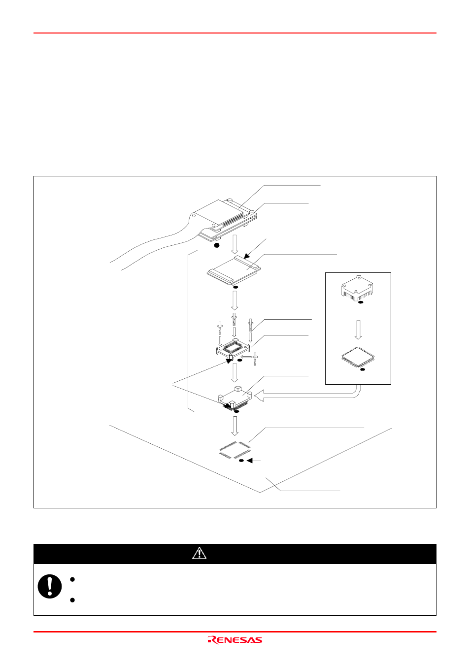 Caution | Renesas M3062PT2-EPB User Manual | Page 33 / 102