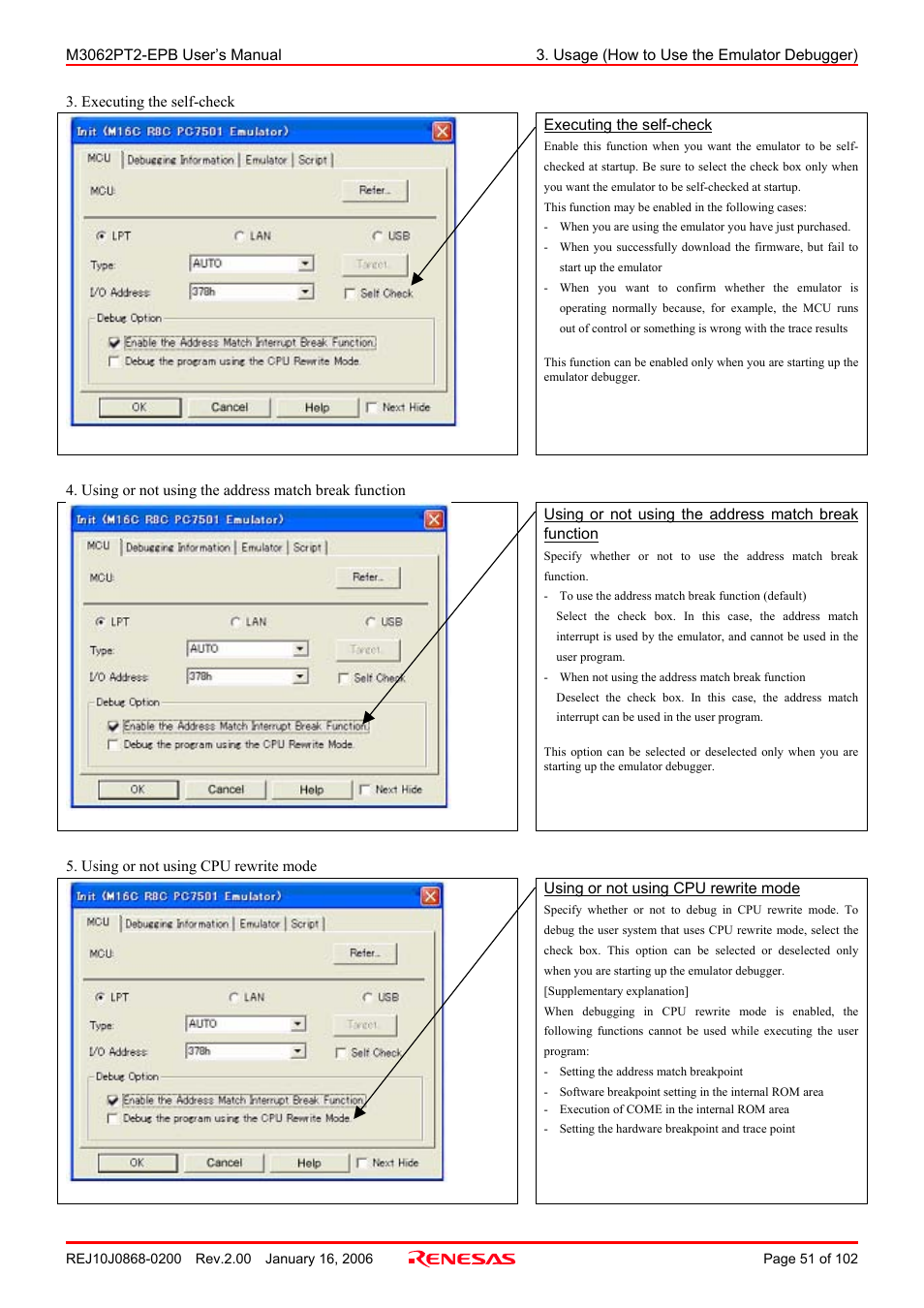 Renesas M3062PT2-EPB User Manual | Page 51 / 102