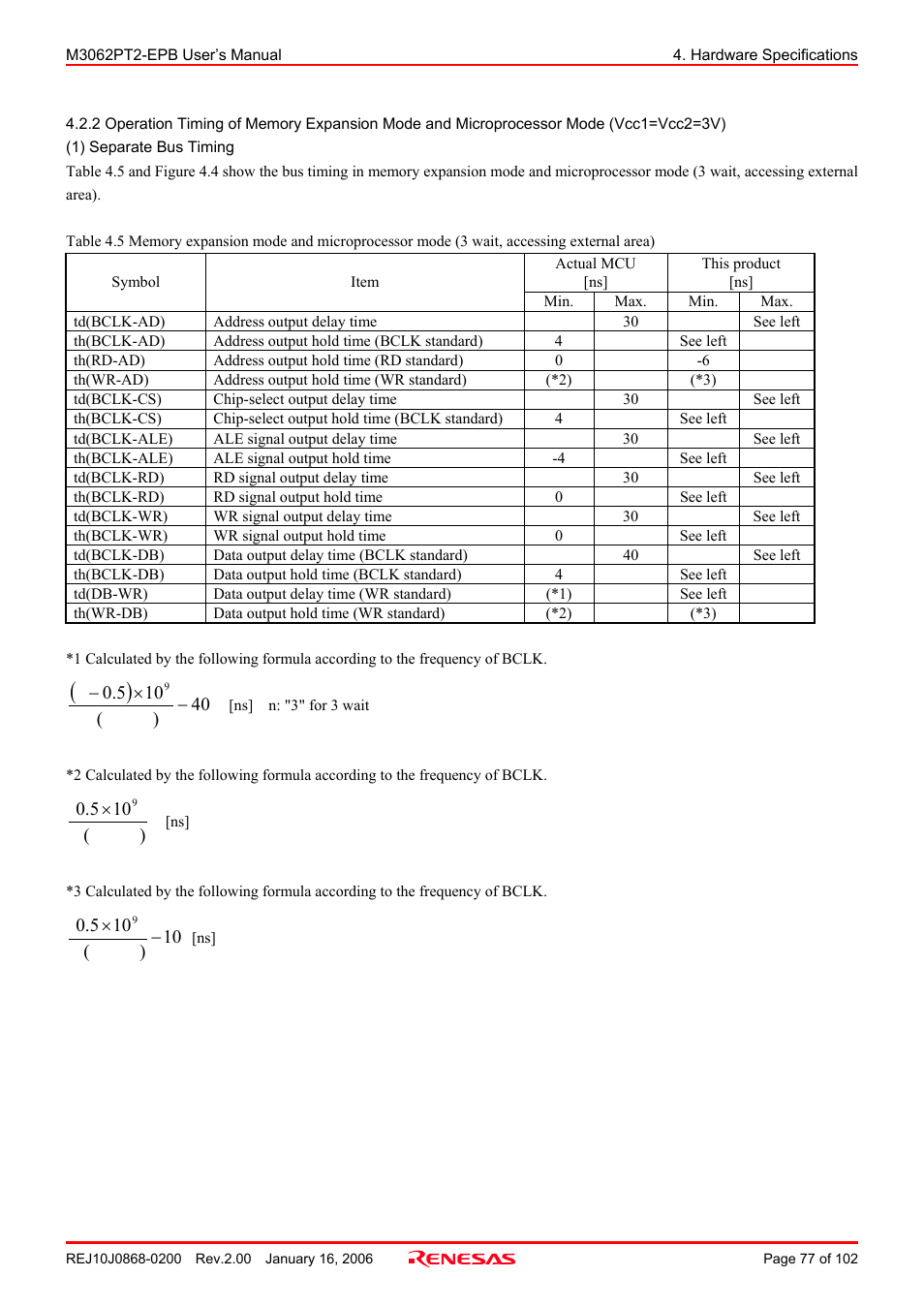 Renesas M3062PT2-EPB User Manual | Page 77 / 102