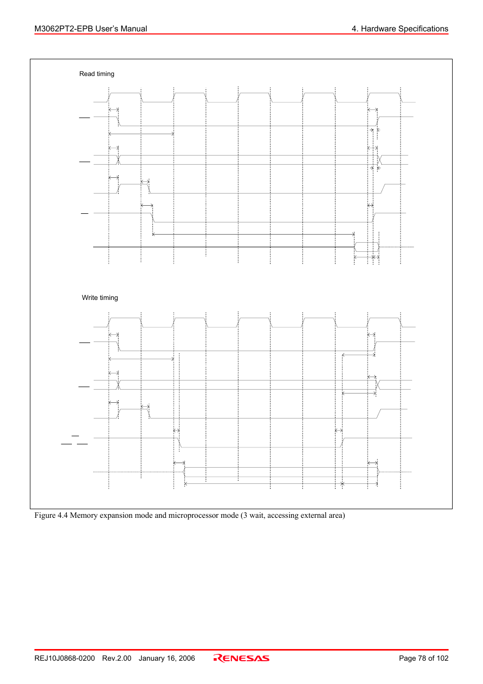 Renesas M3062PT2-EPB User Manual | Page 78 / 102