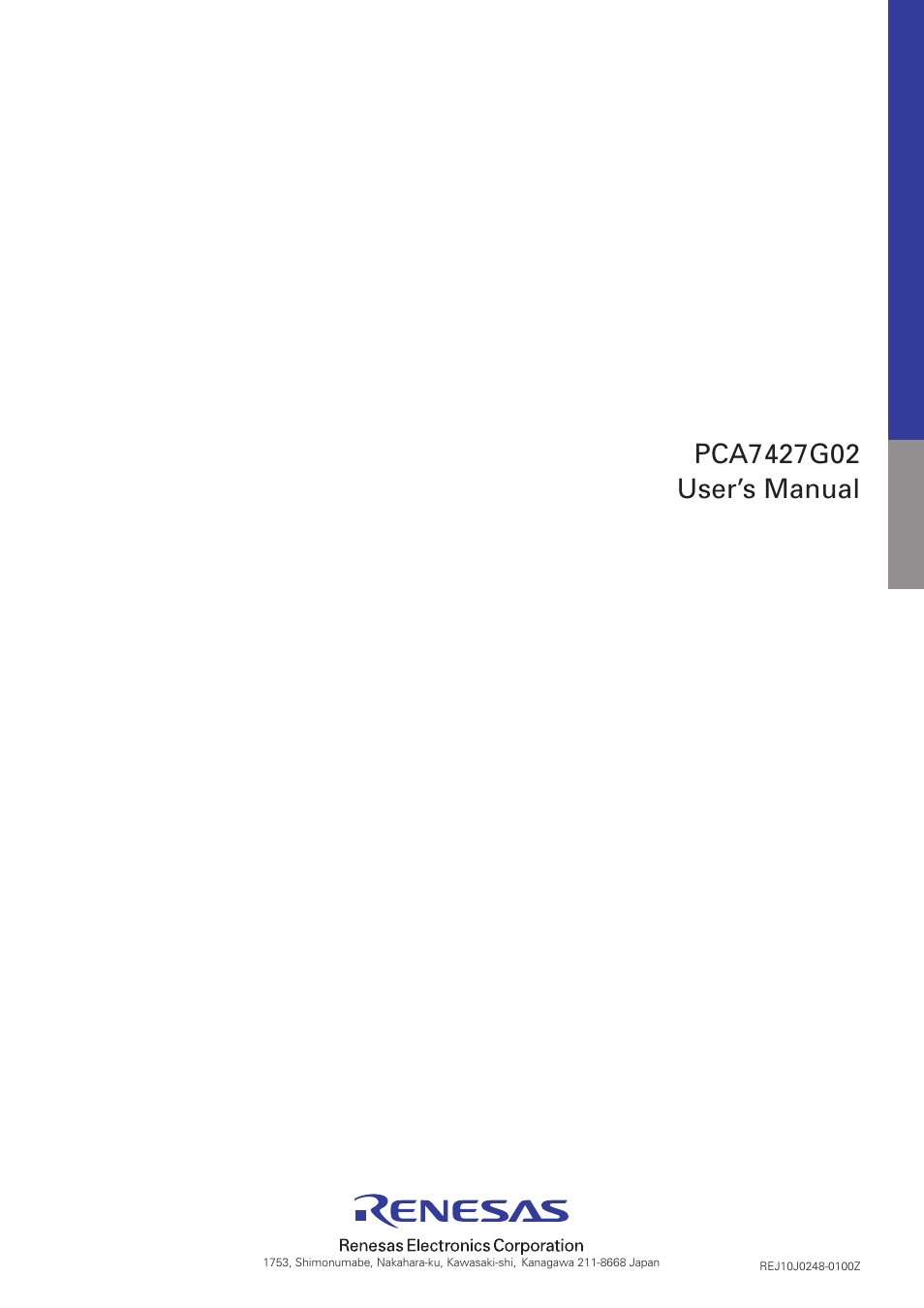 User’s manual | Renesas PROM Programming Adapter PCA7427G02 User Manual | Page 20 / 20