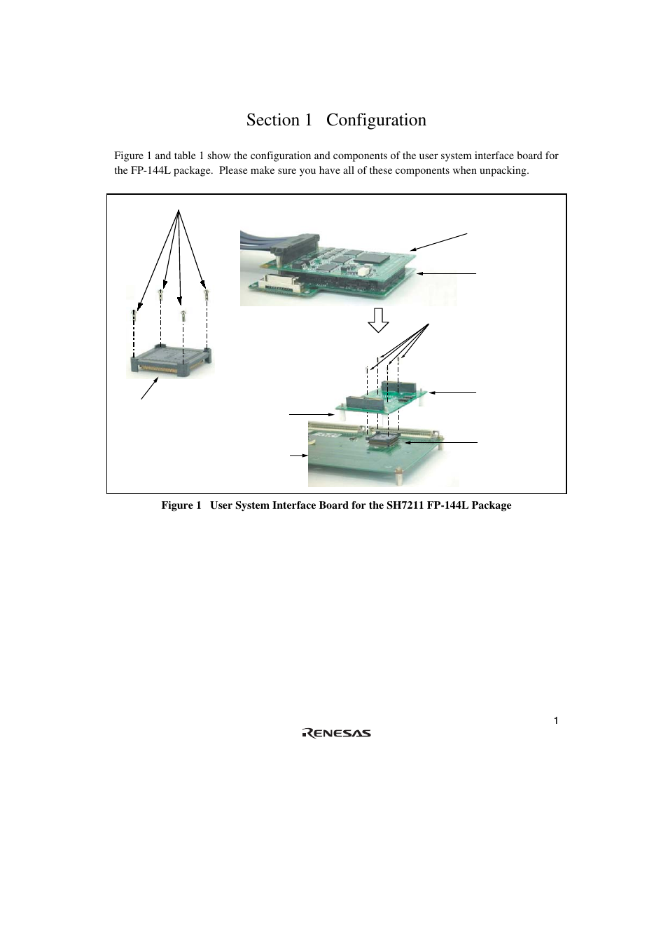 Section 1 configuration | Renesas FP-144L User Manual | Page 19 / 40