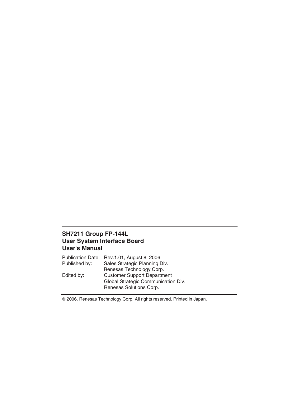 Colophon | Renesas FP-144L User Manual | Page 37 / 40