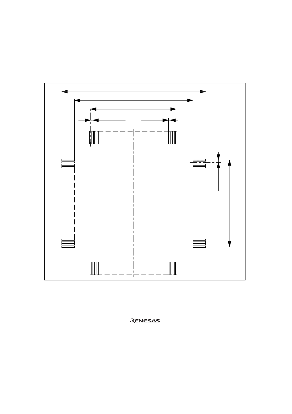 3recommended dimensions for user system mount pad, Figure 5 recommended dimensions for mount pad, Recommended dimensions for user system mount pad | 3 recommended dimensions for user system mount pad | Renesas H8/3257 Series User Manual | Page 14 / 20