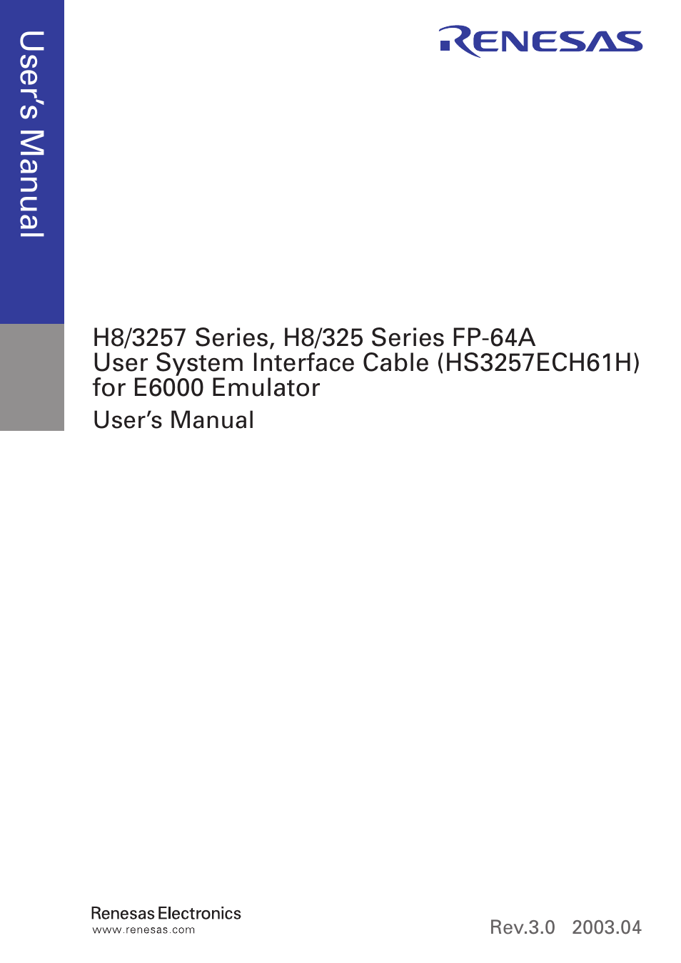 Use r’s m an ua l | Renesas H8/3257 Series User Manual | Page 3 / 20