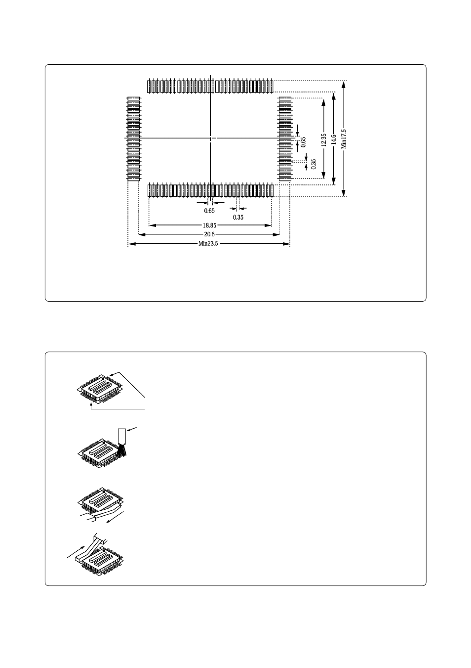 Target foot pattern | Renesas Direct Dummy IC M3T-DIRECT100S User Manual | Page 3 / 4