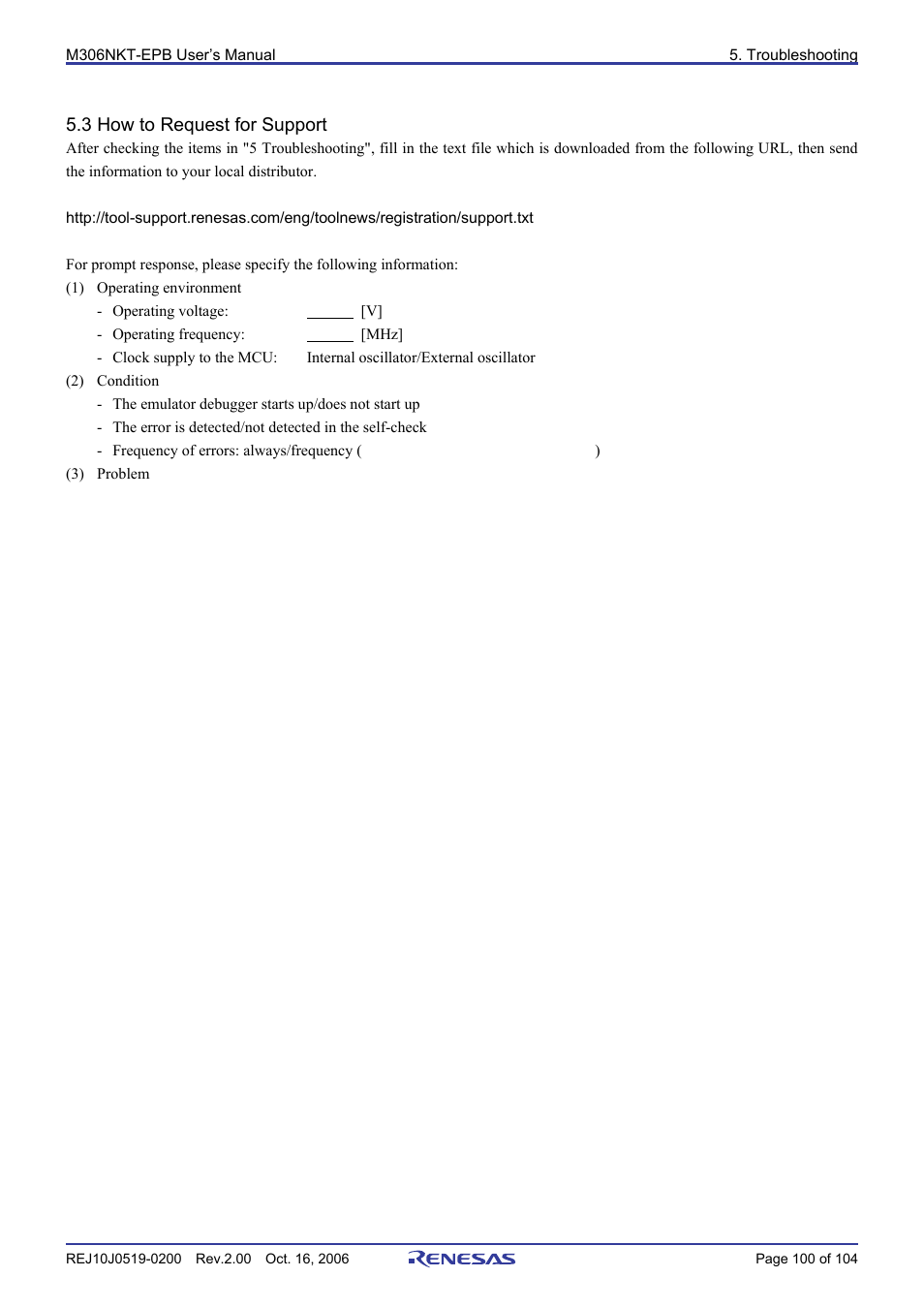 3 how to request for support | Renesas M16C/6NM User Manual | Page 102 / 106