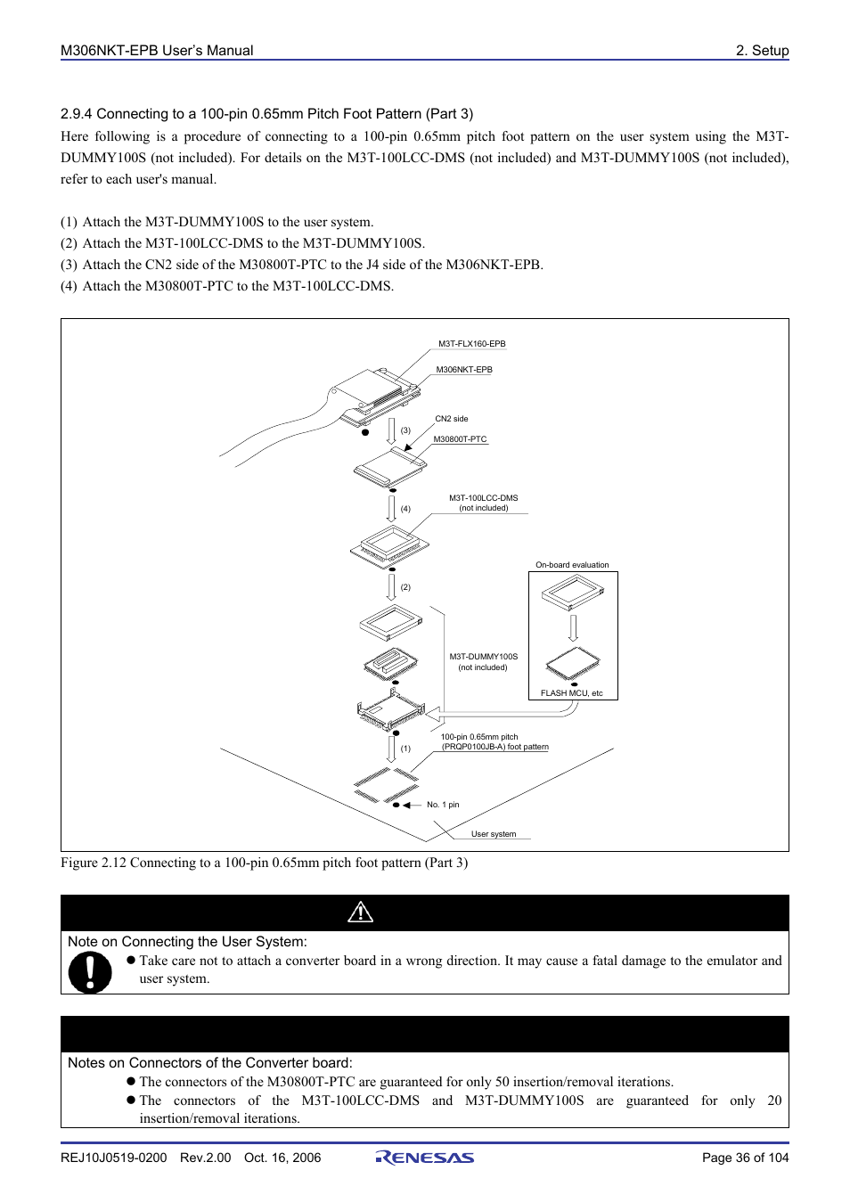 Caution, Important | Renesas M16C/6NM User Manual | Page 38 / 106