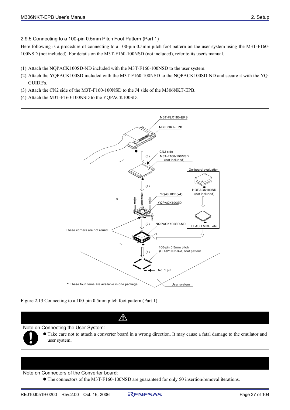 Caution, Important | Renesas M16C/6NM User Manual | Page 39 / 106