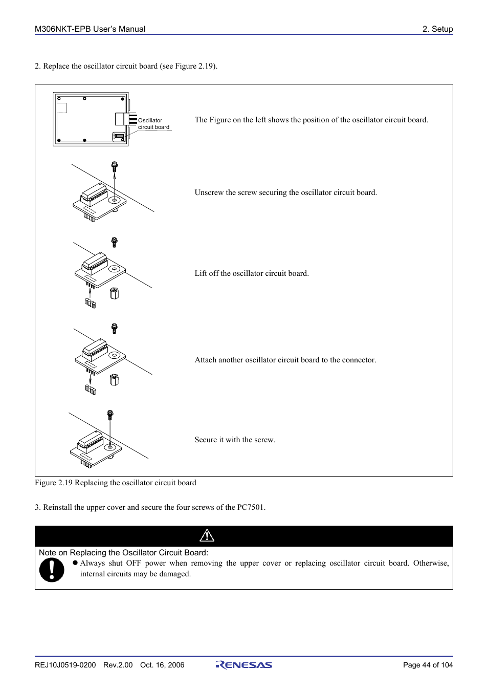 Caution | Renesas M16C/6NM User Manual | Page 46 / 106