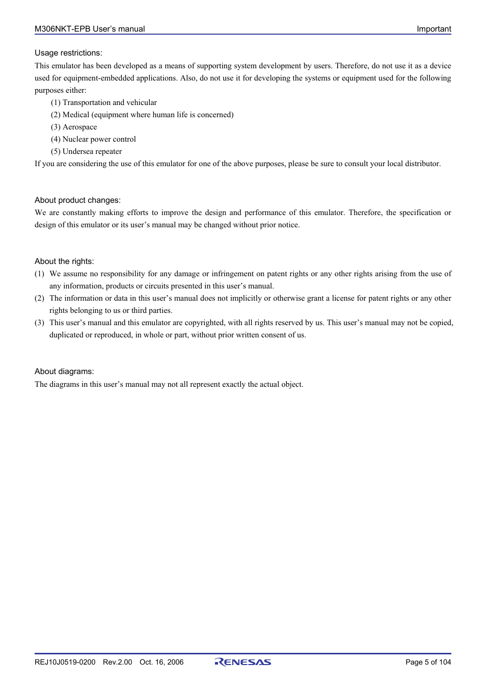 Renesas M16C/6NM User Manual | Page 7 / 106