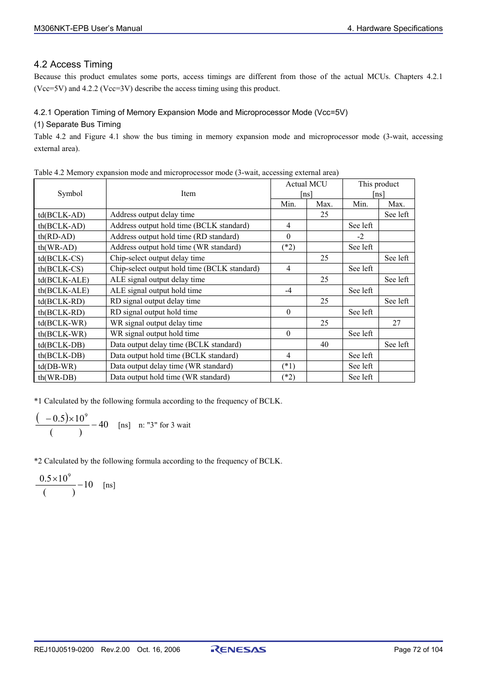 2 access timing | Renesas M16C/6NM User Manual | Page 74 / 106