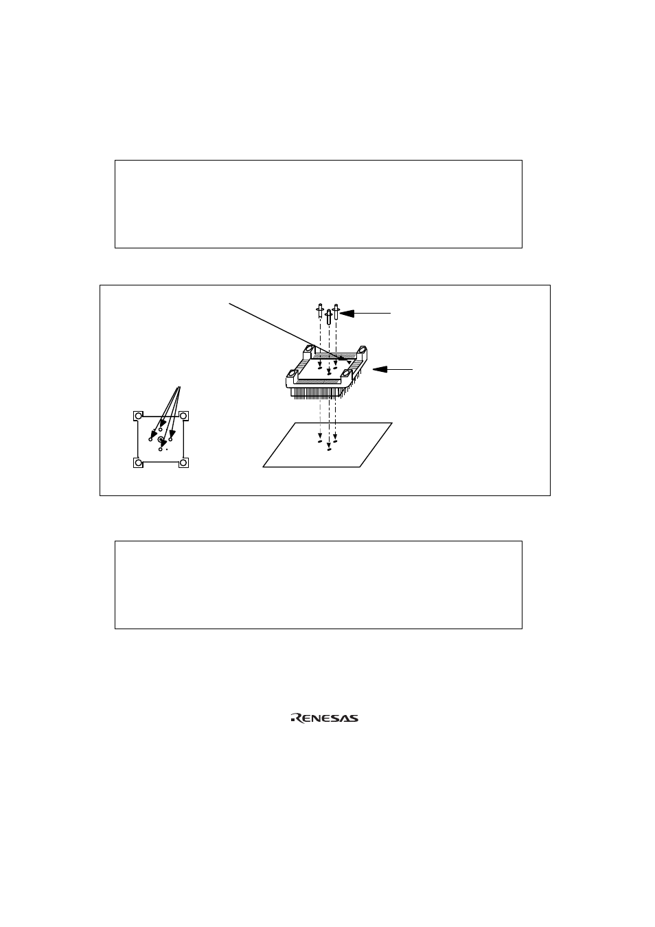 1installing ic socket, Figure 3location setting of ic socket, Installing ic socket | Ution ca, Caution | Renesas H8S/2338 Series User Manual | Page 12 / 23