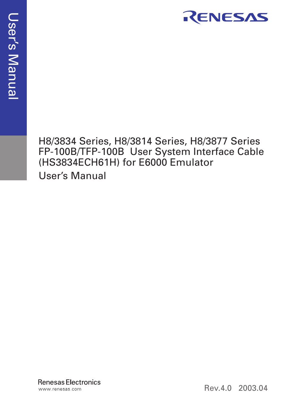 Use r’s m an ua l | Renesas FP-100B User Manual | Page 3 / 22