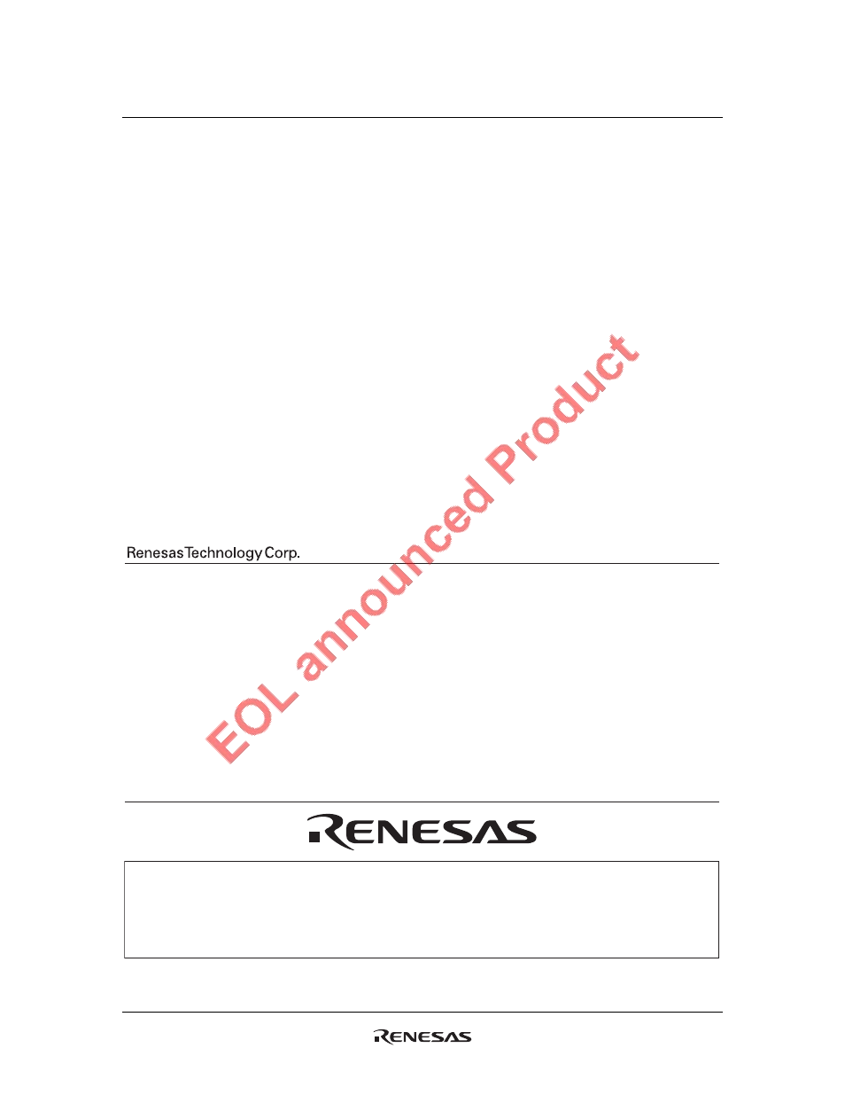 Renesas HD151TS207SS User Manual | Page 38 / 38