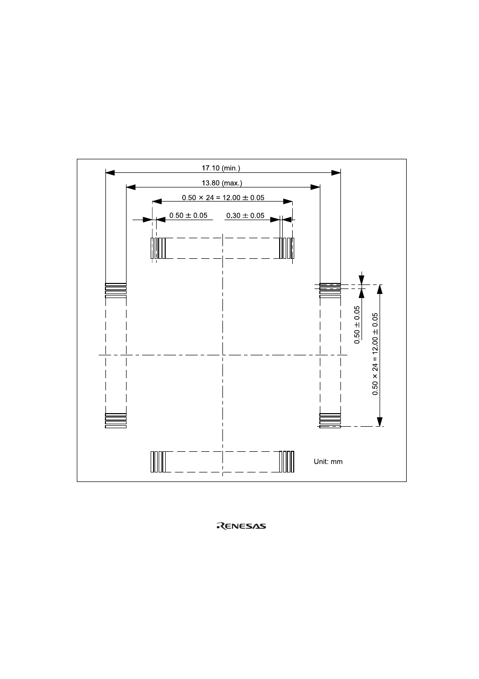 3recommended dimensions for user system mount pad, Figure 5 recommended dimensions for mount pad, Recommended dimensions for user system mount pad | Renesas TFP-100B User Manual | Page 15 / 22