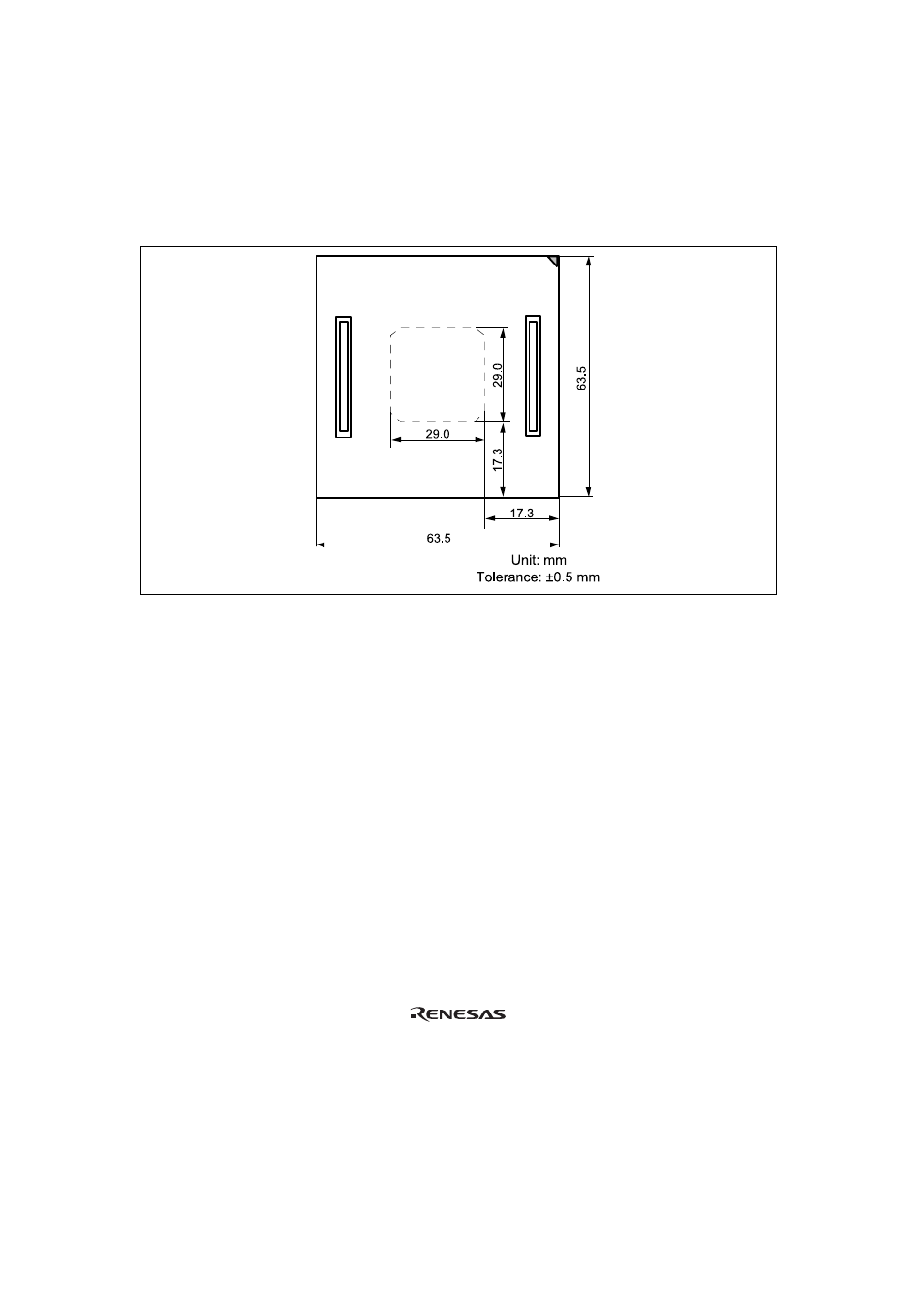 4dimensions for user system interface cable head, Dimensions for user system interface cable head | Renesas TFP-100B User Manual | Page 16 / 22
