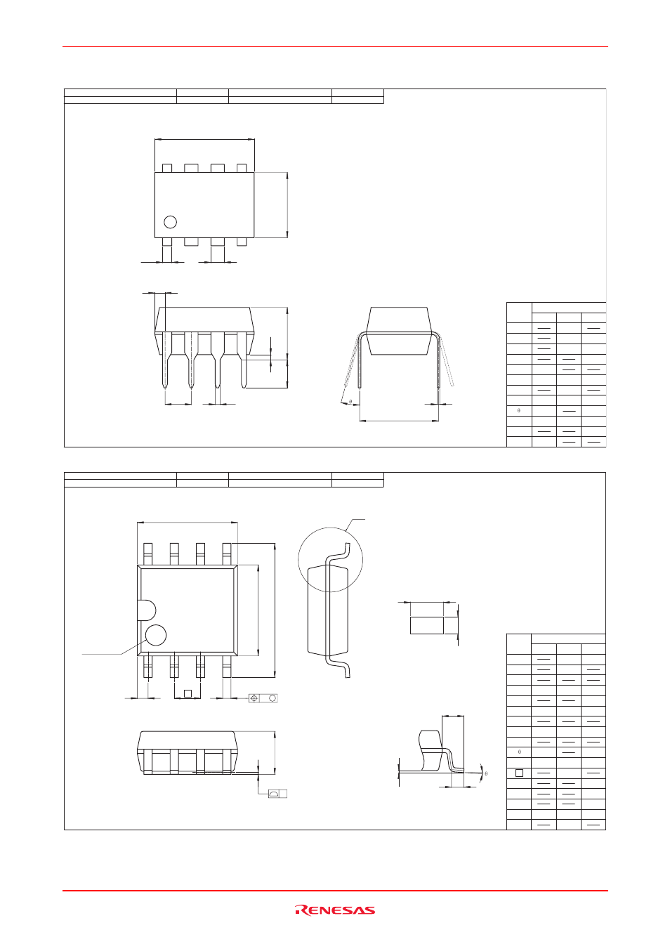 Package dimensions, Detail f | Renesas HA17458 Series User Manual | Page 8 / 9