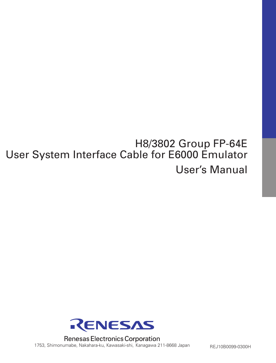 User’s manual | Renesas HS3802ECH62HE User Manual | Page 29 / 29