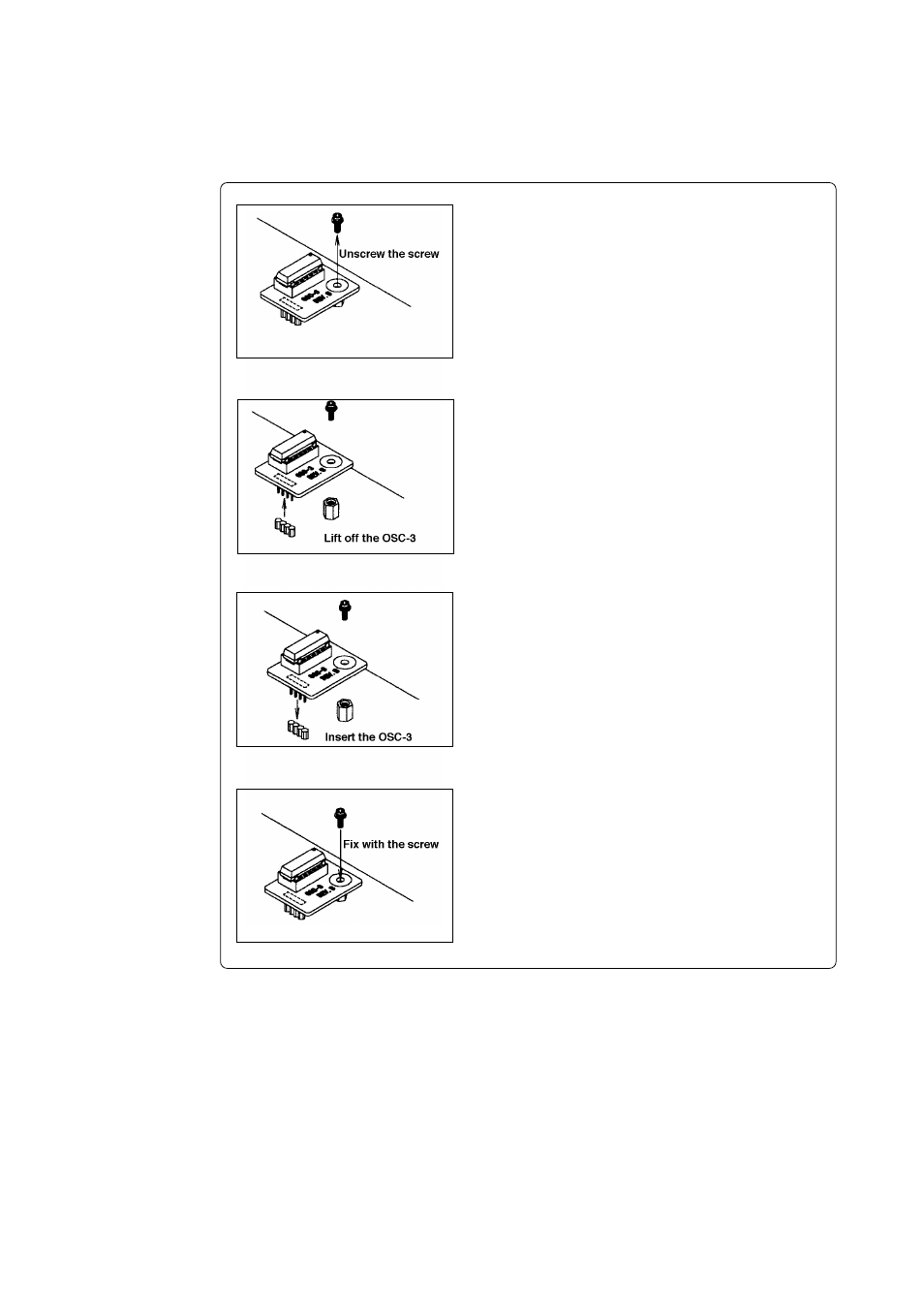 3) replacing the oscillator circuit boards | Renesas Emulation Pod M30620T2-RPD-E User Manual | Page 34 / 80