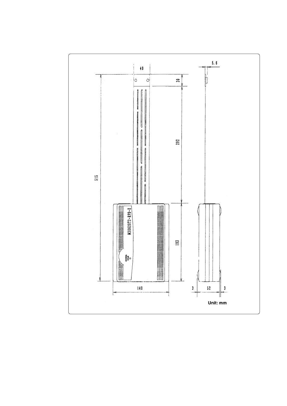 6 external dimensions, 1) external dimensions of emulation pod | Renesas Emulation Pod M30620T2-RPD-E User Manual | Page 66 / 80