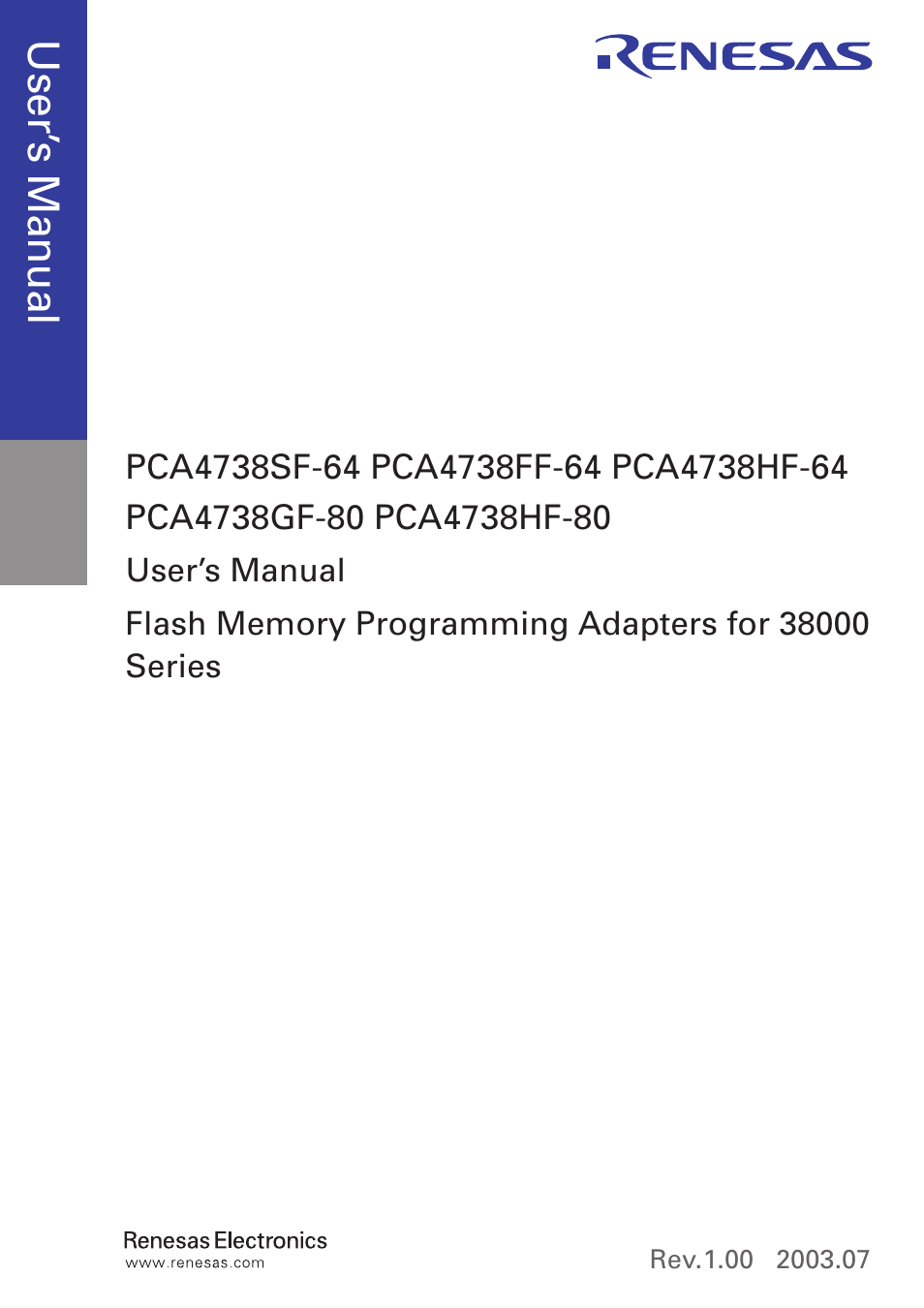 Use r’s m an ua l | Renesas PCA4738HF-64 User Manual | Page 3 / 20