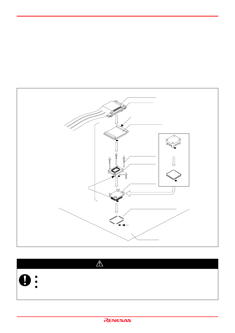 Caution | Renesas Emulation Probe M30850T2-EPB User Manual | Page 31 / 98