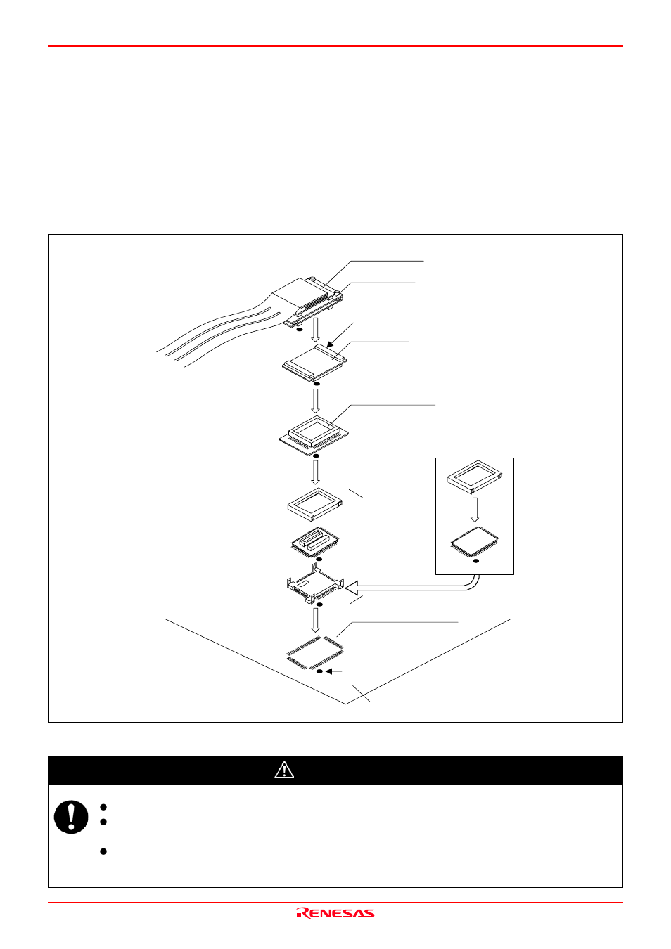 Caution | Renesas Emulation Probe M30850T2-EPB User Manual | Page 33 / 98