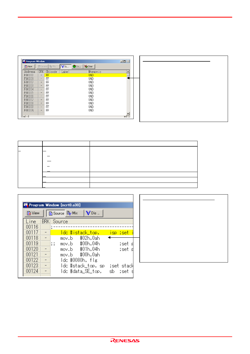 3 program window | Renesas Emulation Probe M30850T2-EPB User Manual | Page 58 / 98