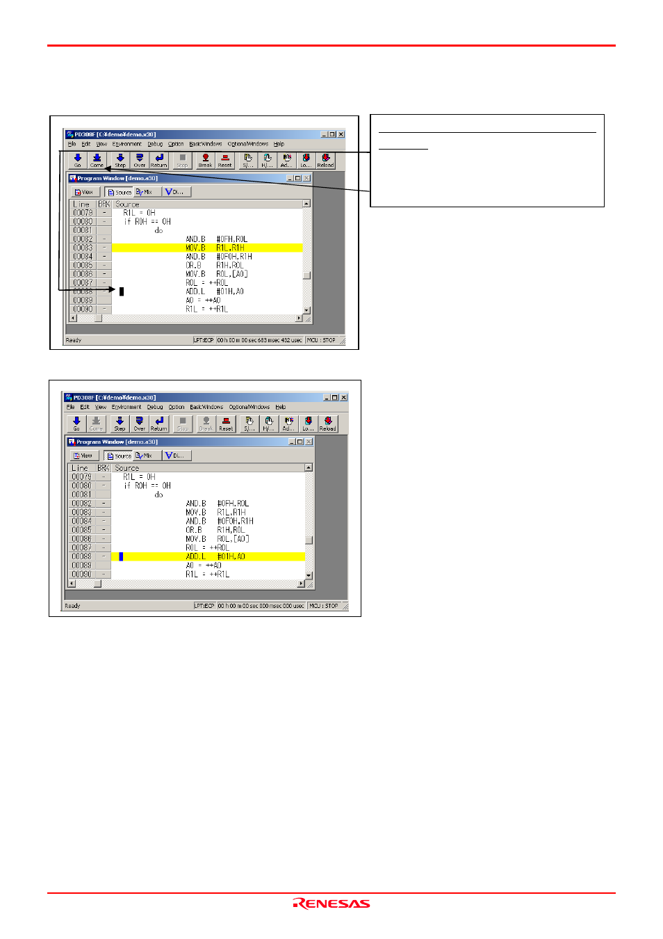 Renesas Emulation Probe M30850T2-EPB User Manual | Page 61 / 98