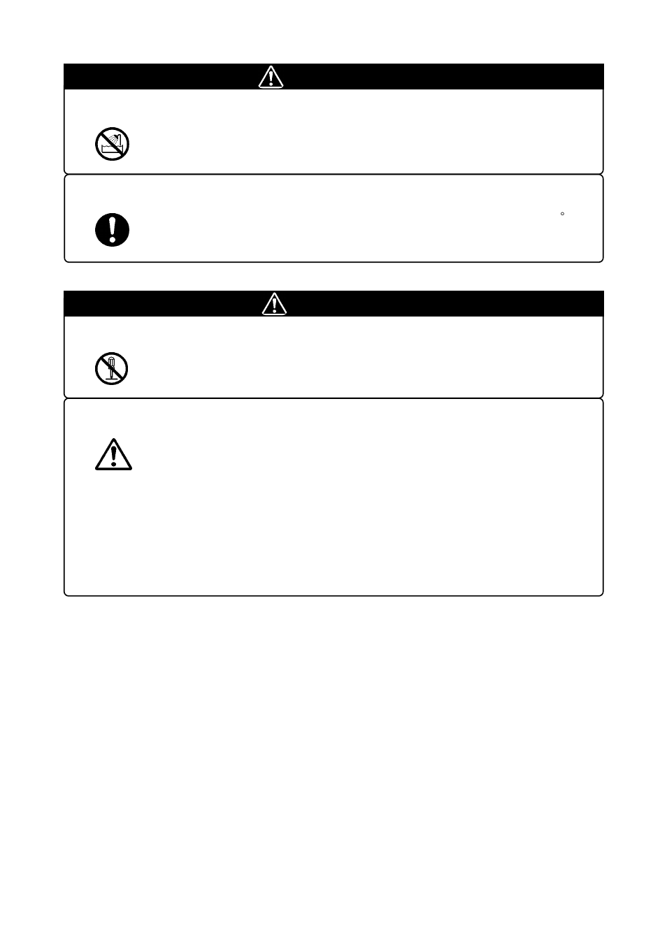 Warning, Caution, Warning for installation | Warning for use environment, Caution to be taken for modifying this product, Cautions to be taken for this product | Renesas Pod Probe for 7906 Group MCUs M37906T-PRB User Manual | Page 11 / 42