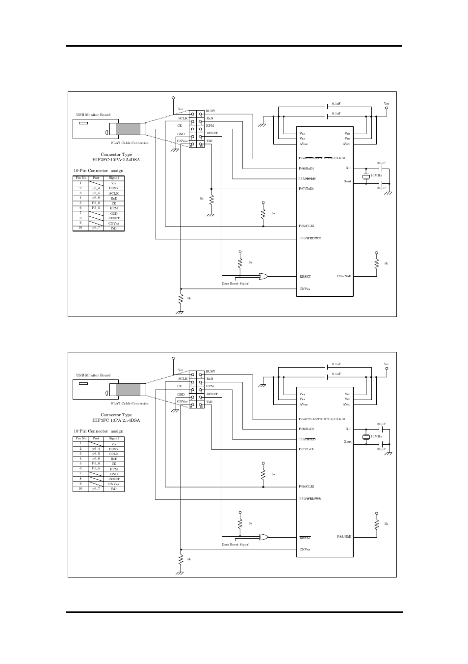 Example connection for m32c/83, 7 appendix | Renesas M16C FAMILY User Manual | Page 87 / 103