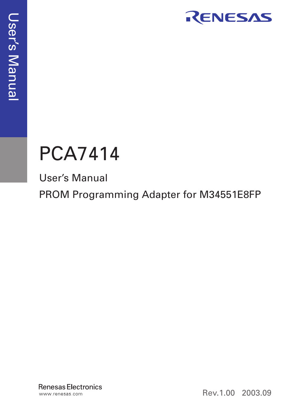 Pca7414 | Renesas PCA7414 User Manual | Page 3 / 16
