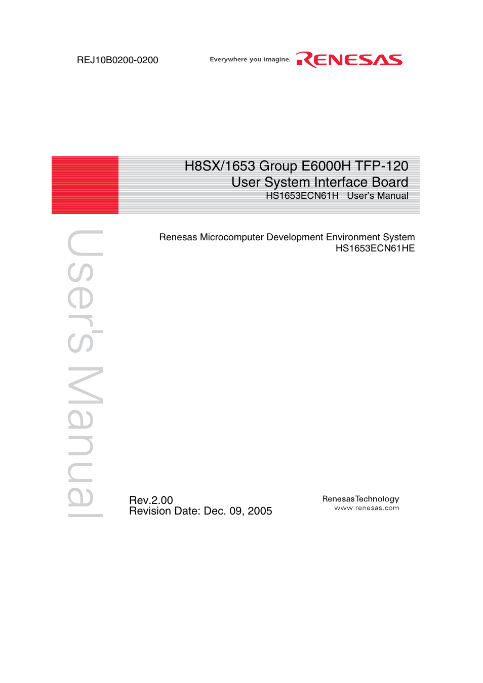 Renesas H8SX/1653 User Manual | 36 pages