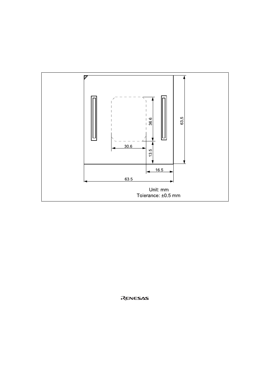 4dimensions for user system interface cable head, Dimensions for user system interface cable head | Renesas H8/3814 Series User Manual | Page 16 / 21