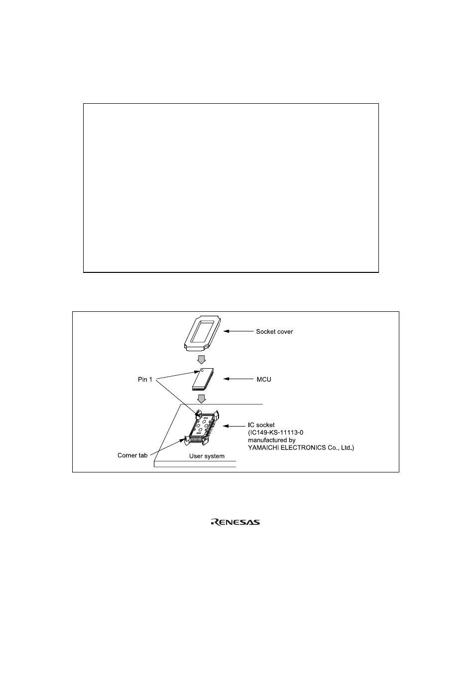 Section 3 installing the mcu to the user system, Figure 8 installing mcu to user system, Caution | Renesas H8/3814 Series User Manual | Page 18 / 21
