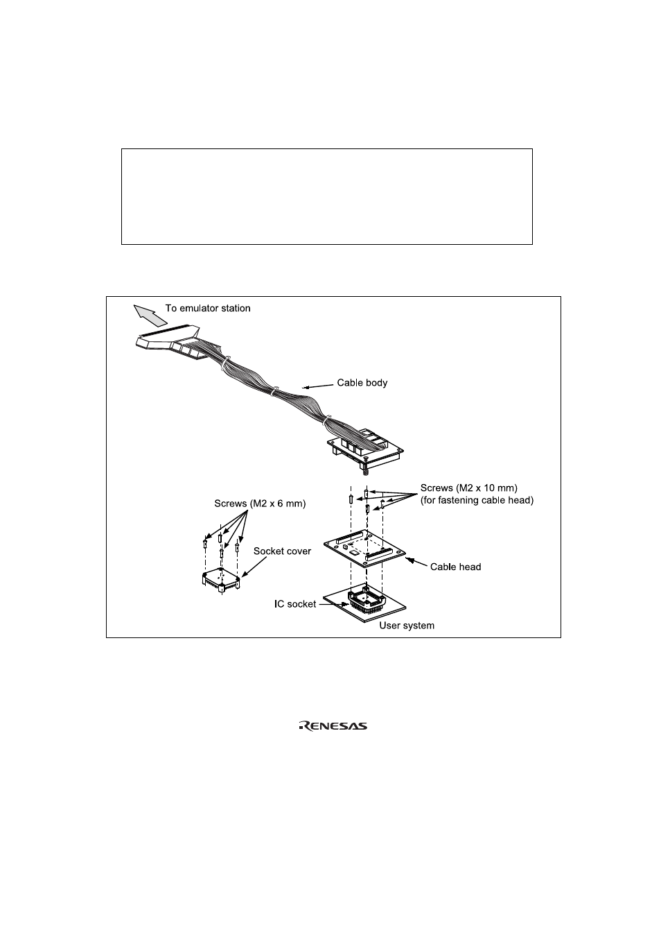 Section 1configuration, Figure 1hs2646ech61h user system interface cable, Section 1 configuration | Caution | Renesas FP-144 User Manual | Page 5 / 20
