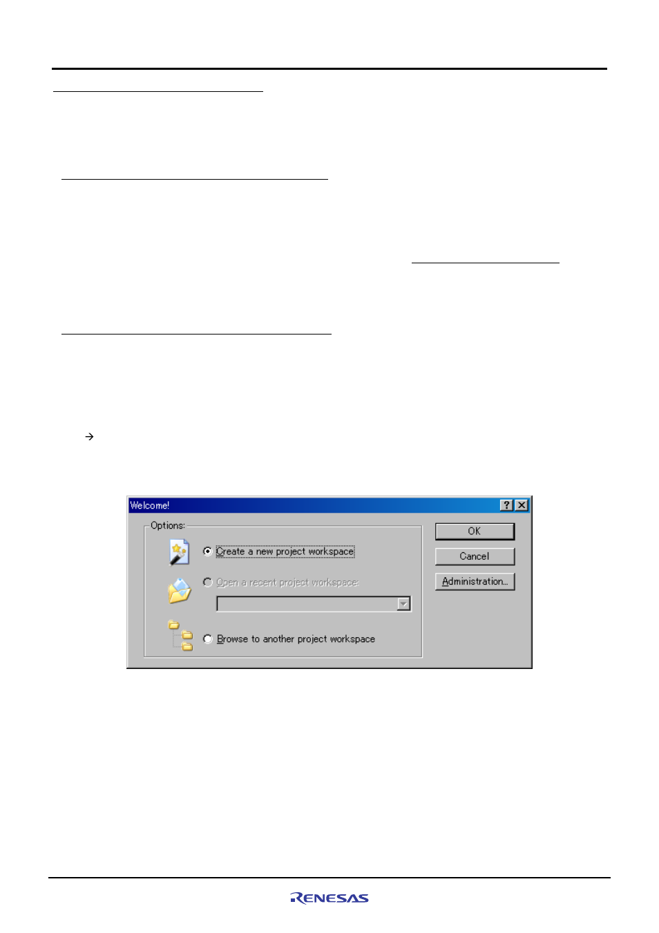 1 creating a new project workspace, 1 preparing for creating a new project workspace, 2 procedure for creating a new project workspace | 1 creating a new project workspace -2 | Renesas M3A-HS71 User Manual | Page 58 / 82