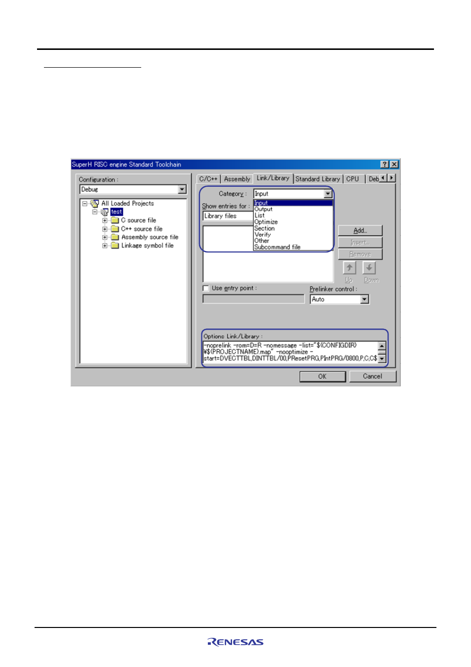 5 setting linker options, 5 setting linker options -14 | Renesas M3A-HS71 User Manual | Page 70 / 82