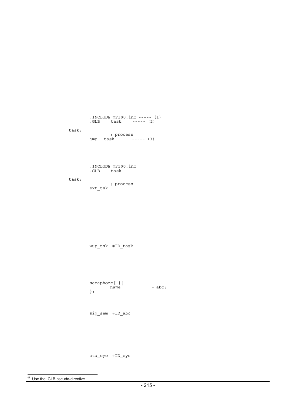 2 program coding procedure in assembly language, 1 writing task | Renesas Emulator System M3T-MR100 User Manual | Page 231 / 306