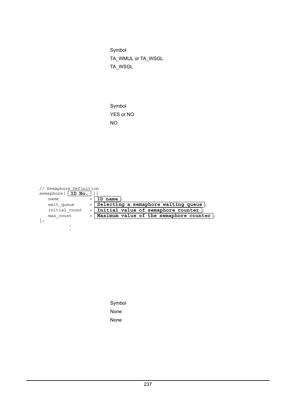 Semaphore definition ) | Renesas Emulator System M3T-MR100 User Manual | Page 253 / 306